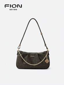 FION Shoulder Bag Women Handbag With Signature Monogram,Fashion Chain Purse Bag For Daily Use FAAFJGC158 - Brown - View 1