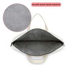 2024 新款 PU 笔记本电脑包，带拉链开口，适合 14 英寸/ 15 英寸/ 15.6 英寸/ 16 英寸笔记本电脑，男女通用设计教室笔记本电脑内胆包电脑包旅行笔记本电脑保护套笔记本电脑包学校笔记本电脑包女士教师平板电脑包公文包大学电脑包宿舍 - 黑色 - 查看 8