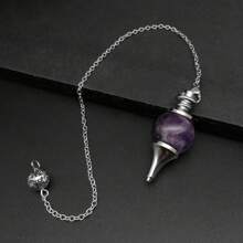 1 pieza Cuarzo rosa natural Colgante péndulo Adivinación Cuentas redondas Piedra cristal Cono Pendientes Joyería - Colgante giroscópico - Ver 16