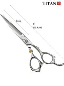 TITAN HIRLD Professional Hairdressing Scissors, 5.5" 6" Flat Shear & Thinning Shear, Japanese 440C Stainless Steel, Includes 2 Finger Rings, 1 Adjustment Plate, 1 Cleaning Cloth (All Accessories Random Color) - Silver - View 15