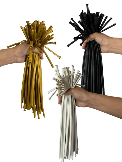 40pcs/100pcs Black & White Pearlescent Gold Latex Balloons, Suitable For Birthday Party Decorations And Props, Applicable To All Party Settings