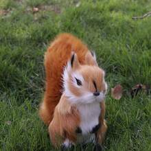 1pc Adorable Realistic Fluffy Forest Animal Squirrel Brooch - Yellow - View 9