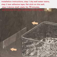 1 Pièce Rack De Rangement De Salle De Bain À Motif De Glacier; Lavabo Sans Perforation Monté Sur Le Mur; Organisateur De Dessus De Table De Lavabo