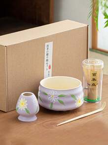 1 件高品质手绘抹茶碗，陶瓷茶具配件，日本茶道宋代茶须及茶架套装，沙拉碗，抹茶套装 - 彩色 - 查看 10