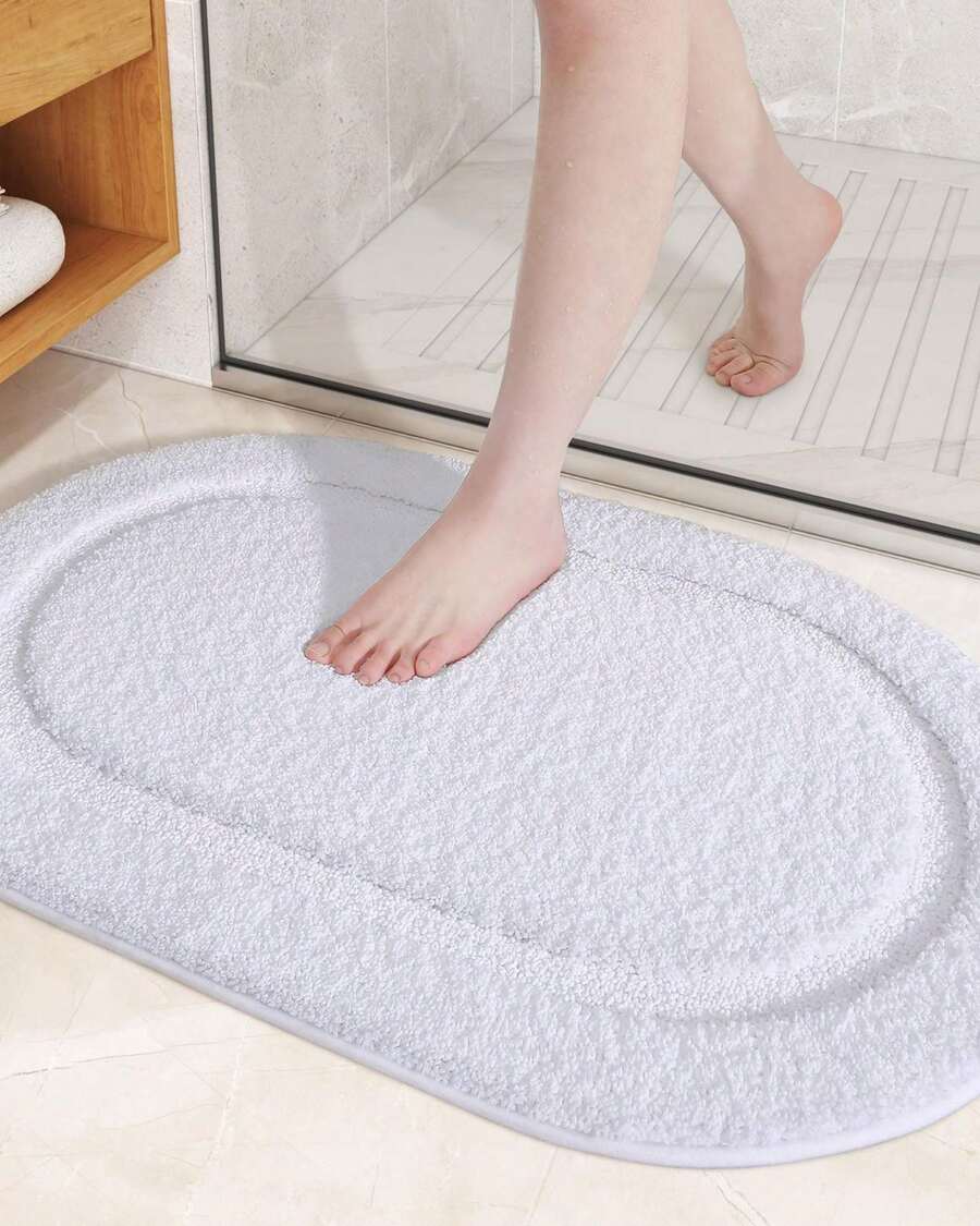 Bathroom Rugs, Non Slip, Absorbent, Soft, Washable, Thick Bath Mat, Small Bath Rug Bath Mats For Bathroom Floor, Shower, Sink, Vanity - White - View 1