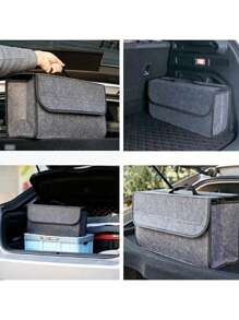 Organisateur de coffre de voiture en feutre pliable 1 pièce - Solution de stockage légère et économiseuse d'espace pour l'organisation des véhicules et des voyages sans encombrement