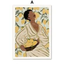 1PC Woman Refreshing Citrus Sardines Olive Branches Quote Wall Art Canvas Painting Posters And Prints Pictures For Living Room Decor Frameless Gifts Birthday Graduation