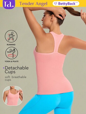 Tender Angel 2024年新款性感健身瑜伽背心，美式無縫工藝運動服，透氣吸濕，展現美麗背部身材健身背心，運動上衣