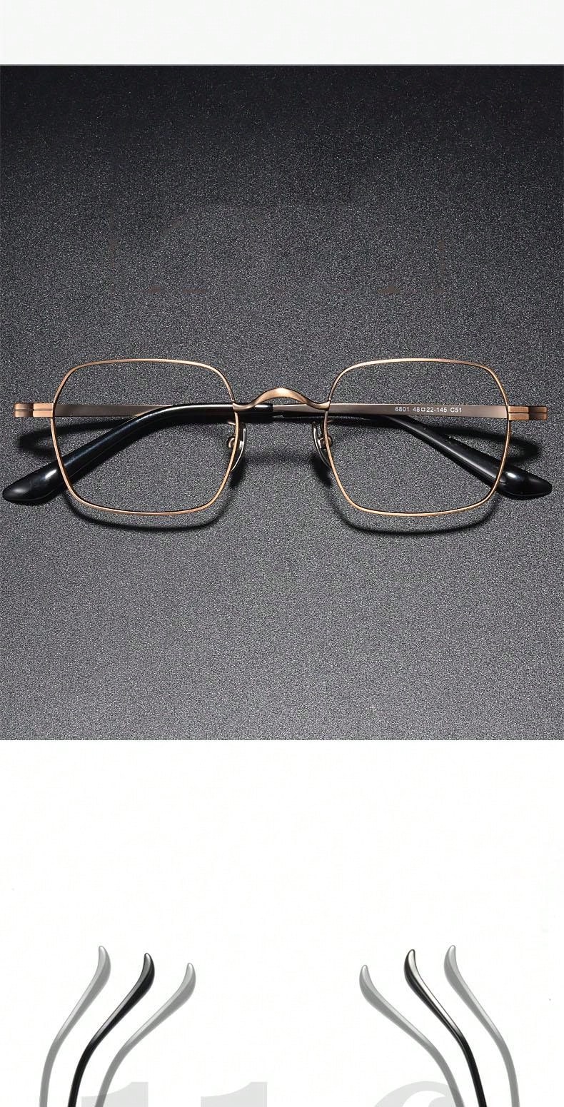 Lightweight Pure Titanium Vintage Eyeglasses Frame For Men, Business