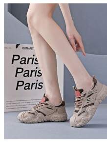 女士休闲运动鞋、平底运动鞋、运动路跑鞋 - 卡其 - 查看 7