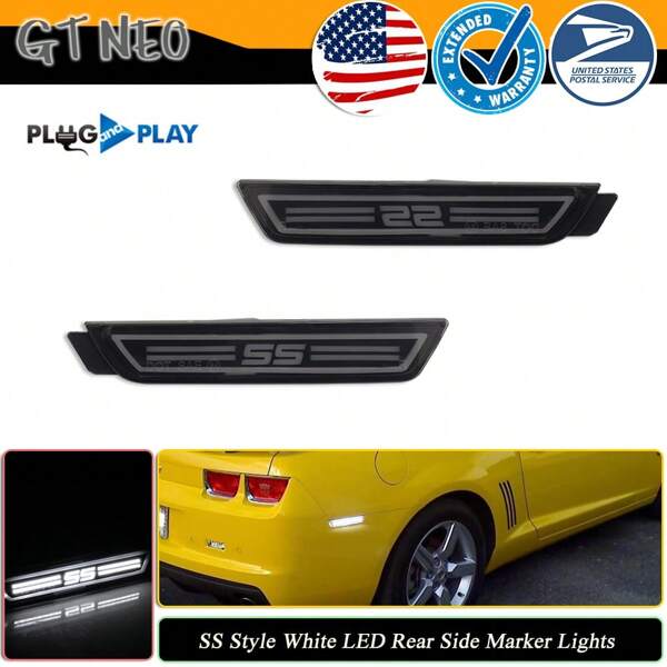 2PCS For Chevy Camaro SS Style 2010-2015 Red/White LED Rear Side Marker Signal Lights