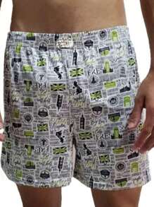 Kit 5 Men's Pajamas  Canção Shorts For Sleeping/Resting/Leisure Quality Product - 彩色 - 查看 3