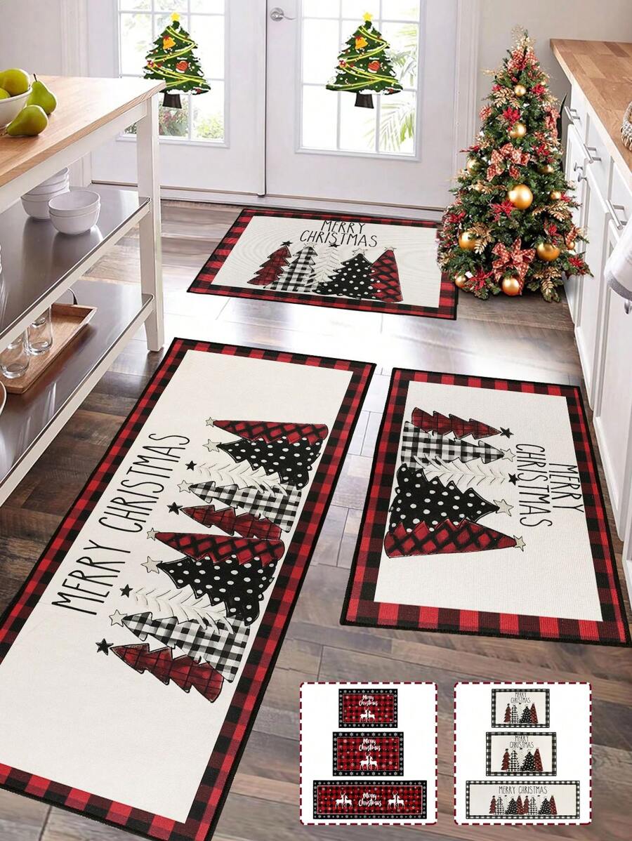 Christmas Kitchen Rugs, Bedroom Rugs And Mats For Floor Comfort Standing Mats For Kitchen, Sink, Office, Laundry, Home Christmas Decoration 2025 Christmas Gift 2026 New Year - Multicolor - View 1