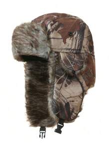 1 pieza Gorro ruso Ushanka de dos colores con camuflaje, sombrero con orejeras para invierno y actividades al aire libre para hombres y mujeres - Multicolor - Ver 12