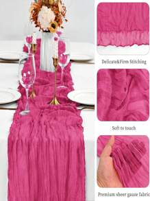 4-Seasons Vintage Country Style Sheer Fabric Tablecloth, Tablerunner, Bohemian Elegant Decor For Easter, Wedding, Baby Shower, Birthday Party, Rustic Dining Table Centerpiece - Multicolor - View 16
