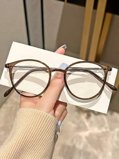 1 副时尚铆钉框架眼镜，适合女士，办公室电脑手机，强度 +1.0 至 +4.0 女士眼镜配件