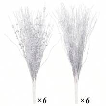 12 件圣诞树人造闪光浆果茎饰品闪光树枝家居节日圣诞派对装饰用品，圣诞节 - 彩色 - 查看 10