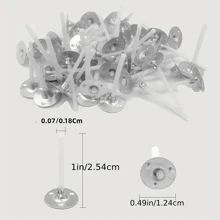 100/200/500pcs Candle Wicks, Tea Light Candle Wicks, 1 Inch Low Smoke Pre-Waxed Candle Wick With Metal Tabs, Slow Burning Wicks For Wedding Birthday Party Christmas Halloween Wax Tealight Candle Making