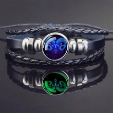 1pc Glow In The Dark 12 Zodiac Sign Braided Multilayer Bracelet, Unisex - style - View 18