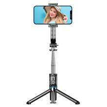 1 Peça Clipe de Telefone Destacável Preto com Controle Remoto e Tripé de Bastão de Selfie