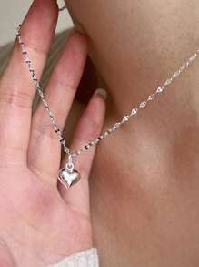 1pc Stylish Heart Shape Pendant Necklace Women Jewelry Valentine's Day Gift Valentines - Heart Necklace - View 8