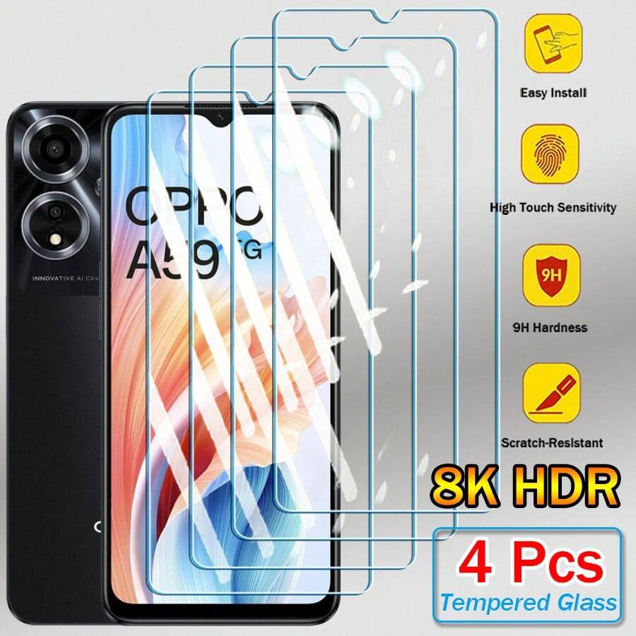 4 片 9H 2.5D 钢化玻璃屏幕保护膜兼容 OPPO Reno 13 13F 12F 13FS 12FS 11A 11F 8 8T 7 6 5 4 Lite SE A80 A40 A20 A78 A79 A60 A59 A38 A18 A17 A17K A52 A72 A2 A2X F25 Pro A98 A92 A53 A53S A16 A16S A16K A54S A96 A76 A57 A57E A57S A77 A77S A15 A15S A58 适用于 Realme 12 Lite Plus 11 12x 11x C67 C65 C51 C55 C53 C35 C25 C25S C25Y C11 C12 C15 C20 C21Y C33 C30 C30S 盖玻片