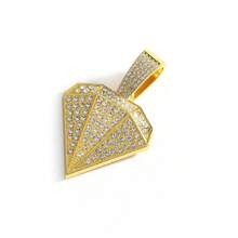 1 Peça Colar com Pingente Grande de Strass Punk Hip Hop para Homens, Corrente Miami Toda Cravejada de Strass, Joia de Festa para Mulheres