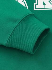 Balabala 女童长袖运动衫，2024 年秋季款式，宽松版型，适合男孩和女孩 - 綠色 - 查看 4