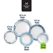 Member's Mark Snack/Dip Paper Bowls 12 Oz., 200 Ct, Disposable Bowls, Party Supplies, Holiday Tableware, New Year Celebration Bowls - Blue and White - View 3