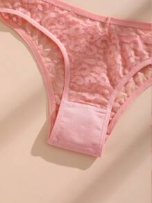 3pcs Women Lace V-Waist Seamless Underwear Breathable Sports Briefs - Multicolor - View 7