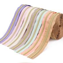 1 Set = 4.5m Zipper + 10pcs Zipper Pulls, Nylon 5 Zipper With Contrast Light Golden Teeth, Nylon Coil, For Garment & Bag - Colorblock Zipper - View 5