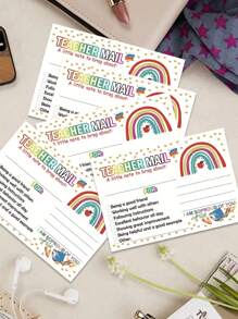 10 张/20 张/50 张彩虹快乐教师激励卡、学生积极行为激励说明、幼儿园课堂奖励、幼儿园和小学教师、学校用品、增强儿童积极性教师用品、教室、学校用品、家庭学校、日托、儿童学校用品、教育、行为图表、主日学校、教师用品、教室、教师、教室>儿童教育图表、数学老师、奖励图表、教师用品、教室、教室用品 - 彩色 - 查看 1