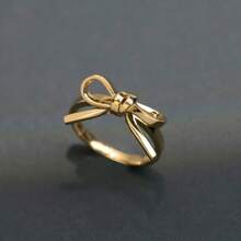 1pc Simple Elegant Bowknot Decor Ring, Suitable For Daily Wear, Gift For Women Valentines