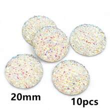 10pcs 20/25mm Flat Back Resin Cabochon Beads, Suitable For Bracelet, Earrings And Other DIY Jewelry Making Accessories - Resin Cabochon - View 35