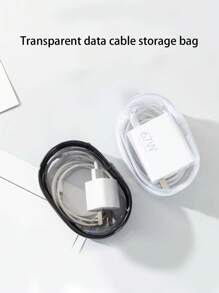 AIRUIKA Transparent Cable Organizer Pouch, Mini Portable Earphone Wire Holder, Charger Cable Storage