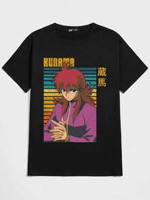 Anime Yu Yu Hakusho T-Shirt Unisex 100% Cotton Streetwear Launch Shipping Various Colors!! - màu đen - Xem 1