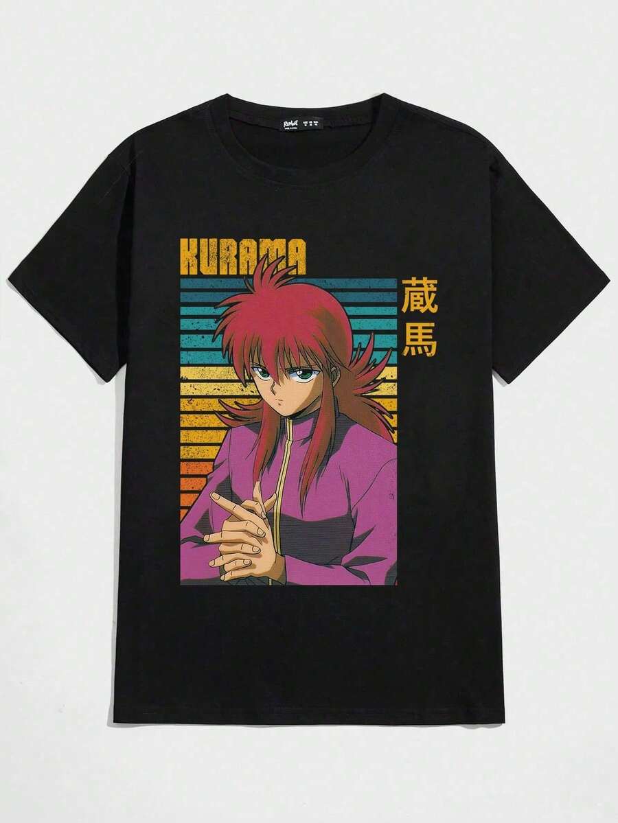 Anime Yu Yu Hakusho T-Shirt Unisex 100% Cotton Streetwear Launch Shipping Various Colors!! - màu đen - Xem 1