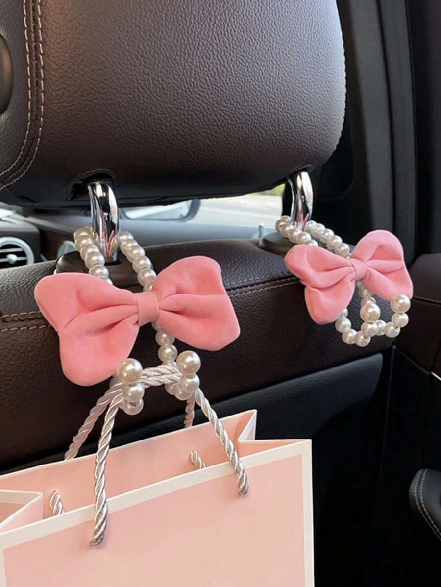 2 piezas Gancho montado en el coche en el respaldo del asiento delantero, gancho pequeño multifuncional para decoración interior del automóvil - Unitalla - Ver 1