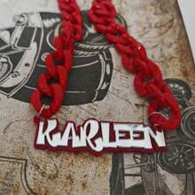 Phong cách Punk cá nhân Lớp cắt Laser Acrylic Tên Mặt dây chuyền Vòng cổ, Quà tặng trang sức dự tiệc - Vòng cổ hip hop acrylic - Xem 6