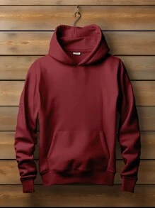 Plain Sweatshirt With No Print And Hood  2042 - Màu Tím - Xem 1