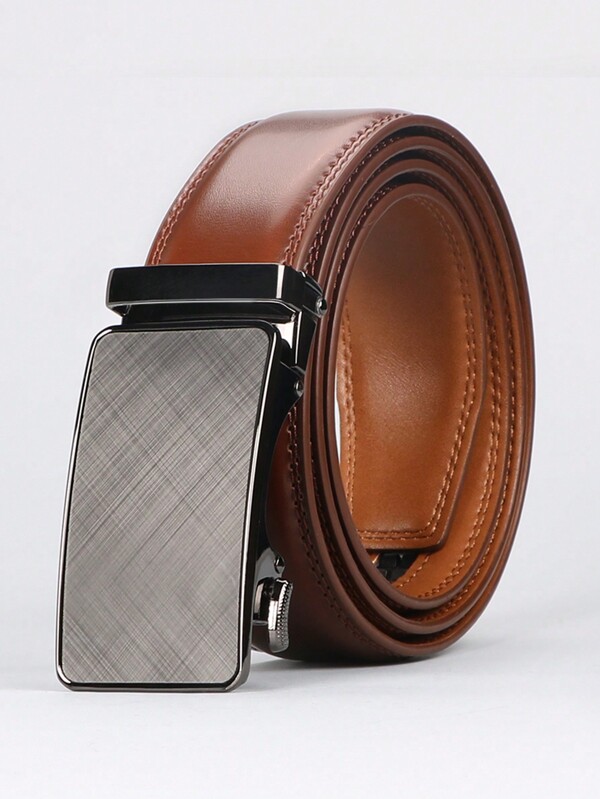 Belt Men Ratchet Belt Dress Adjustable 1 3/ 8" Genuine Leather Belt, Size Length Can Be Cut