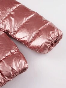 Risissida Damen leichte Daunenjacke mit abnehmbarer Kapuze und Fellkragen - modischer und eleganter Herbst-/Wintermantel mit verdecktem Reißverschluss, Taschen und gerippten Bündchen, Damen Winterbekleidung - Pink - Übersicht 5
