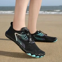 男女通用户外徒步鞋，透气速干水鞋，适合海滩、游泳、健身、防滑 - 黑色 - 查看 5