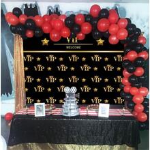 1pc,VIP Party Black Gold Backdrop VIP Movie Night Red Carpet Prom Event Banquet VIP Guest Visitor Photo Backgrounds Ceremony Activity Royal Crown Success Photo Studio Decorations - Multicolor - View 3