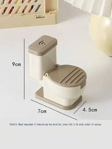 1pc Funny Toilet Shaped Desktop Phone Holder, Portable Universal Smartphone Stand - Beige - View 2