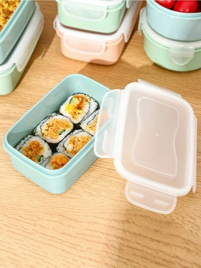 Kitchen Refrigerator Microwave Safe Plastic Lunch Box, Rectangular-Shaped Fresh-Keeping Box For Food Storage, Fruits & Snacks With Seal Cover,Kitchen,Christmas Gift,School Supplies