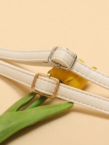 1pc Solid Color PU Adjustable Shoulder Strap, Replacement Crossbody Bag Strap Accessory - Beige - View 12