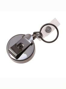 1 Peça Presilha Retrátil de Metal Premium - Suporte de Crachá de Cartão de Identificação com Corrente de Passe de Porta e Chaveiro - Suprimentos de Escritório para Trabalho e Uso Diário - Clipe de Crachá Eletrodepositado, Corda de Metal Retrátil, Fivela de Puxar Fácil, Conjunto de Suporte Anti-Perda de Cartão de Identificação, Incluindo 1 Fivela de Puxar Fácil, Acessório de Carro, Enfeite de Bolsa, Mochila para Escola, Letra Fofa, Gótica Y2k