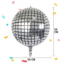 THINGS ALREADY Kit 04 Balão Bexiga Discoteca Globo 4D Metalizado - 56 Cm Festa - Prata - Visão 2