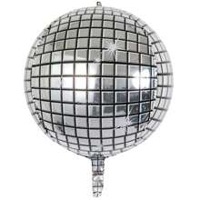 THINGS ALREADY Kit 04 Balão Bexiga Discoteca Globo 4D Metalizado - 56 Cm Festa - Prata - Visão 5